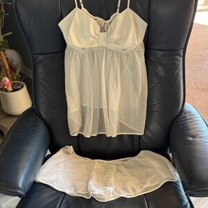 Kate Spade White Sheer Chemise Set
